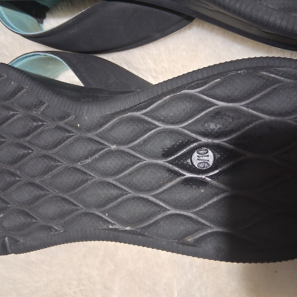 Men's Black and Blue Memory Foam Sandals - Picture 6 of 6